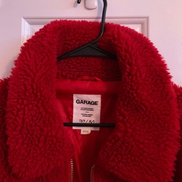 Garage Red Sherpa Teddy Jacket - Picture 4 of 4